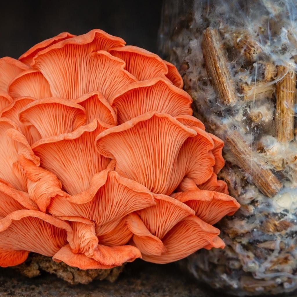 Pink Oyster Mushroom Plug Spawn 200 Plugs | Grow Your Own Gourmet Mushrooms | Hardwood Log Inoculation Kit