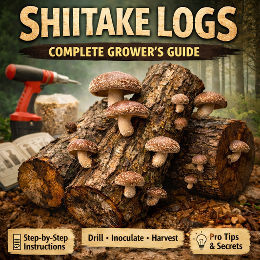 How to Grow Shiitake Mushrooms on Logs | Step-by-Step PDF Guide | Log-Grown Shiitake | Digital Download